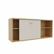 3617350000986-Crédence MOKA - L160 x P43 x H68 cm - avec porte coulissante - imitation chêne clair--0