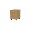 Caisson mobile MOKA - 3 tiroirs - L42 x P55,5 x H58,7 cm - imitation chêne clair - poignées grises