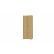 Armoire haute MOKA - 2 portes - L80 x P43,2 x H202,1 cm - imitation chêne clair - poignées gris aluminium