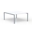 Bureau Bench CONECT - L160 x P165 cm - plateau blanc - pieds gris