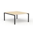 Bureau Bench CONECT - L160 x P165 cm - plateau imitation chêne clair - pieds noirs