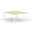Bureau Bench CONECT - L180 x P165 cm - plateau imitation chêne clair - pieds blancs
