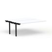 Bureau Bench CONECT - plan suivant - L160 x P165 cm - plateau blanc - pieds noirs
