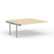 Bureau Bench CONECT - plan suivant - L160 x P165 cm - plateau imitation chêne clair - pieds gris