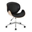 3397701859318-Chaise HERCULE - Bois multiplis imitation chêne clair et polyuréthane noir--0