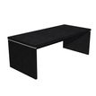 Bureau Manager FLORA - L210 x P90 cm - pieds panneaux - plateau imitation frêne noir