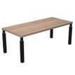 7331920002861-Bureau Manager FLORA - L210 x P90 cm - pieds en métal noir - plateau imitation merisier arabis--0