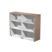 Armoire mi-haute double Flora - L162,8xP43xH119,8 cm - 4 étagères - merisier arabis