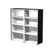 Bibliothèque haute double Flora - L162,8xP43xH158,2 cm - 6 étagères - frêne noir