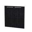 Jeu de 2 portes pleines - pour bibliothèque 2 étagères FLORA - L80 x H77 cm - imitation frêne noir