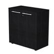 Armoire basse Flora - L82,8xP43xH81,4 cm - portes mélaminés - 1 étagère - frêne noir