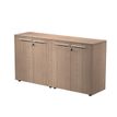 Armoire basse double Flora - L162,8xP43xH81,4 cm - portes mélaminés - 2 étagères - merisier arabis