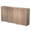 Armoire mi-haute triple Flora - L242,8xP43xH119,8 cm - portes mélaminés - 6 étagères - merisier arabis