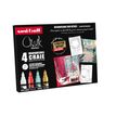 3296280048918-UNI CHALK - Pack de 4 marqueurs craie - pointe moyenne conique - coloris assortis (blanc, rouge, vert, --0