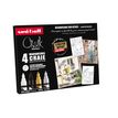 3296280048925-UNI CHALK - Pack de 4 marqueurs craie - pointe moyenne conique - coloris assortis (blanc, noir, doré, --0