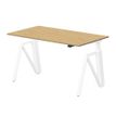 3760350283184-Bureau électrique THEODORE - L180x80cm - Pieds blanc - plateau chêne stone--0