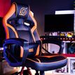 3328170286817-Fauteuil gamer NARUTO - accoudoirs fixes - appui-tête intégré - noir et orange--7