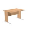 7331920000386-Bureau droit Trend - L120 - Pieds bois - plateau imitation hêtre--0