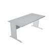 Bureau droit Trend - L120 - Pieds bois - plateau gris