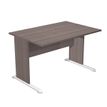 Bureau droit Trend - L120 - Pieds bois - plateau imitation frêne Toscan