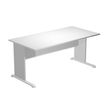 Bureau droit Trend - L160 - Pieds bois - plateau blanc