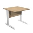 Bureau droit Trend - L80 - Pieds métals - plateau imitation chêne - pied alu