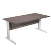 Bureau droit Trend - L160 - Pieds métals - plateau imitation frêne Toscane - pied alu