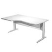 7331920001062-Bureau compact Trend - L160 cm - retour à gauche - Pieds métals - plateau blanc - (pied de renfort obligatoire à rajou--0