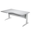 7331920001109-Bureau compact Trend - L160 cm - retour à gauche - Pieds métals - plateau gris - (pied de renfort obligatoire à rajou--0