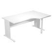 7331920001277-Bureau compact Trend - retour à droite avec pieds bois en L + pied de renfort - L160 - plateau blanc--0