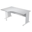 7331920001383-Bureau compact Trend - L160 cm - retour à gauche - pieds bois - plateau gris--0