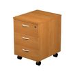 Caisson mobile Trend - L43xP52xH59,5 cm - 3 tiroirs avec serrure - imitation aulne