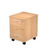 Caisson mobile Trend - L43xP52xH59,5 cm - 3 tiroirs avec serrure - imitation hêtre