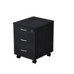 Caisson mobile Trend - L43xP52xH59,5 cm - 3 tiroirs avec serrure - imitation frêne noir