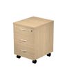 7331910009580-Caisson mobile Trend - L43xP52xH59,5 cm - 3 tiroirs avec serrure - imitation chêne--0