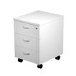 Caisson mobile Trend - L41,8xP52xH59,5 cm - monté - 3 tiroirs avec serrure - blanc