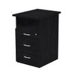 7331910004752-Caisson hauteur bureau Trend - L43xP60xH72 cm - 3 tiroirs + 1 niche - imitation frêne noir--0
