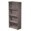 Bibliothèque haute Trend - L80xP35xH180 cm - 3 étagères - imitation frêne Toscan