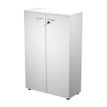 Bibliothèque mi-haute Trend - L80xP35xH120 cm - 2 portes en mélaminé avec serrure - blanc