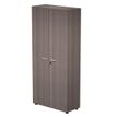 Bibliothèque haute Trend - L80xP35xH180 cm - 2 portes en mélaminé avec serrure - imitation frêne Toscan