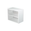 Bibliothèque basse Trend - L80xP35xH72 cm - 2 portes en verre dépoli - blanc