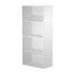 Bibliothèque haute Trend - L80xP35xH180 cm - 2 portes en verre dépoli - blanc