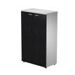 Bibliothèque mi-haute Trend - L80xP44xH120 cm - 2 portes en mélaminé avec serrure - imitation frêne noir