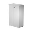 Bibliothèque mi-haute Trend - L80xP44xH120 cm - 2 portes en mélaminé avec serrure - gris