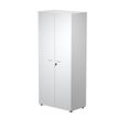 7331920002700-Bibliothèque haute Trend - L80xP44xH180 cm - 2 portes en mélaminé avec serrure - gris--0