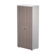 Bibliothèque haute Trend - L80xP44xH180 cm - 2 portes en mélaminé avec serrure - imitation frêne Toscan