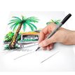 4007817098639-STAEDTLER Pigment soft brush 372 - 6 feutres pointe pinceau souple - gris & noir assortis--5
