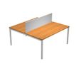 Bureau bench Trend - L160 - avec panneau de séparation - plateau imitation aulne