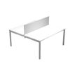 Bureau bench Trend - L160 - avec panneau de séparation - plateau blanc