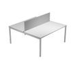 Bureau bench Trend - L160 - avec panneau de séparation - plateau gris